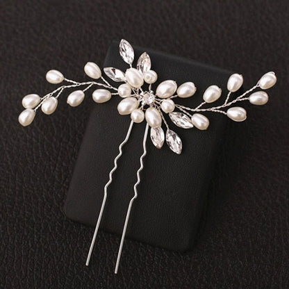 XPZTM gifts for women hot sale new U Shaped Red Rose Flower Hairpins Clips Headpieces Bride Wedding Hair Forks Decor Headdress Handmade Party Hair Accessories