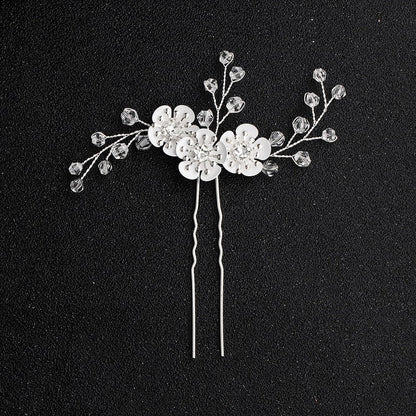 XPZTM gifts for women hot sale new U Shaped Red Rose Flower Hairpins Clips Headpieces Bride Wedding Hair Forks Decor Headdress Handmade Party Hair Accessories