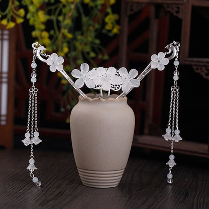 XPZTM wedding decorations hot sale new Hair Accessories for Women Hair Comb Floret Hanfu Tassel Hairstick Blue Tiaras Bridal Crown Fairy Headdress Luxury Party Jewelry