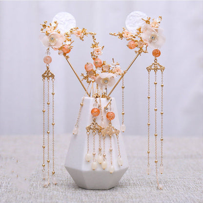 XPZTM wedding decorations hot sale new Hair Accessories for Women Hair Comb Floret Hanfu Tassel Hairstick Blue Tiaras Bridal Crown Fairy Headdress Luxury Party Jewelry