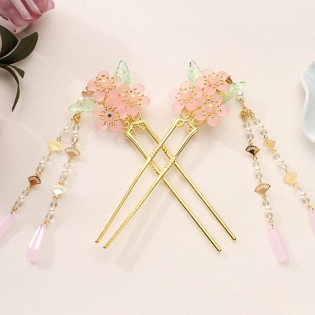 XPZTM 1PC Classical Tassel Hairpin Chinese Headdress Hanfu Hair Sticks Jewelry Ornaments Chinese Ancient Style Hair Accessories ханьфу