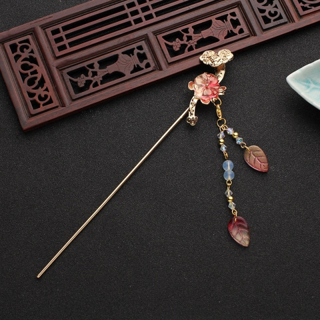 XPZTM 1PC Classical Tassel Hairpin Chinese Headdress Hanfu Hair Sticks Jewelry Ornaments Chinese Ancient Style Hair Accessories ханьфу